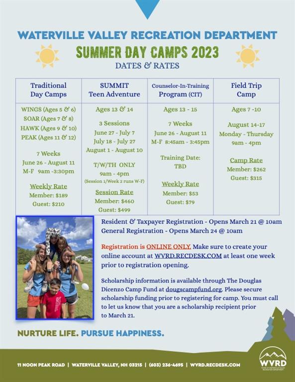 Waterville Valley Recreation Department Summer Camps